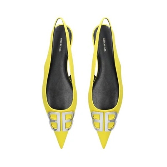 Balenciaga Knife logo-embellished satin point-toe flats - size 37.5 - Picture 3 of 15